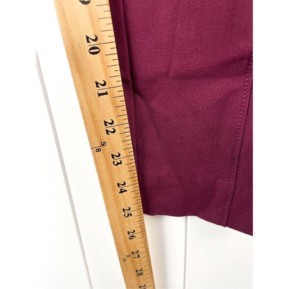 Anthropologie The Essential Slim Striped Trouser Burgundy and Red Size Stripe 4 - Picture 5 of 10
